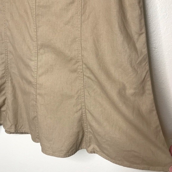 Cato Linen Blend Tan Gored Panel A Line Midi Skirt Womens Size 14 Lagenlook Boho - Picture 3 of 12